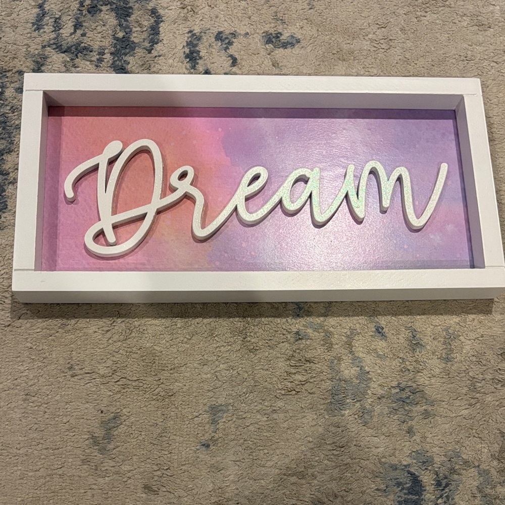 Dream Wall Decor with White Frame